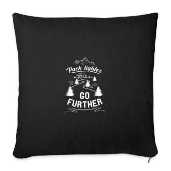 Pack Lighter Go Further Hiking Mountaineering Trek - Sofakissenbezug 45 x 45 cm - Schwarz - Vorne