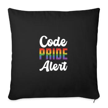 Code Pride Alert Bisexual Lesbian Love Asexual Tra - Sofakissenbezug 45 x 45 cm - Schwarz - Vorne