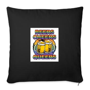 Beers Cheers Queers Bisexual Transgender Love Lgbt - Sofakissenbezug 45 x 45 cm - Schwarz - Vorne