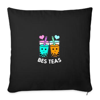 Besties Graphic Tea Lover Tea Drinker Tea Brewing - Sofakissenbezug 45 x 45 cm - Schwarz - Vorne
