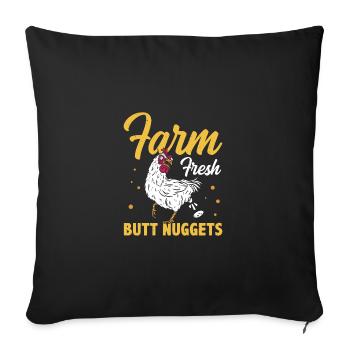 Farm Fresh Butt Nuggets Agriculteur Tractor Driver - Sofakissenbezug 45 x 45 cm - Schwarz - Vorne