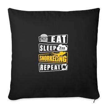 Eat Sleep Snorkel Repeat Scuba Diver Diving Snorke - Sofakissenbezug 45 x 45 cm - Schwarz - Vorne