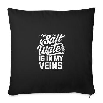Salt Water Is In My Veins Scuba Diver Diving Snork - Sofakissenbezug 45 x 45 cm - Schwarz - Vorne