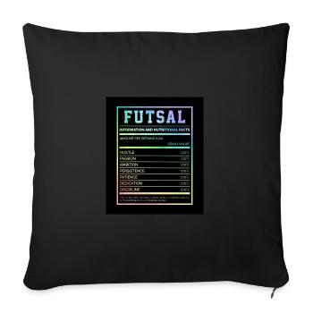Futsal Information And Nutritional Facts Football - Sofakissenbezug 45 x 45 cm - Schwarz - Vorne