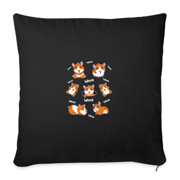 Wheek Wheek Graphic Guinea Pig Owner Pet Cavy Anim - Sofakissenbezug 45 x 45 cm - Schwarz - Vorne