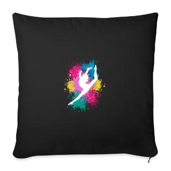 Retro Graphic Gymnast Gymnastics Acrobat Acrobatic - Sofakissenbezug 45 x 45 cm - Schwarz - Vorne