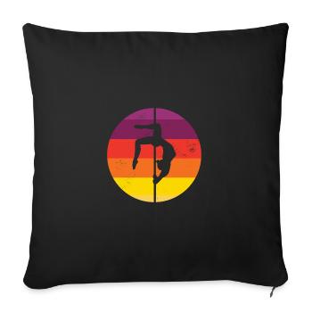 Retro Graphic Gymnast Gymnastics Acrobat Acrobatic - Sofakissenbezug 45 x 45 cm - Schwarz - Vorne