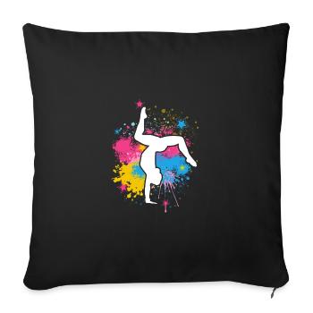 Retro Graphic Gymnast Gymnastics Acrobat Acrobatic - Sofakissenbezug 45 x 45 cm - Schwarz - Vorne