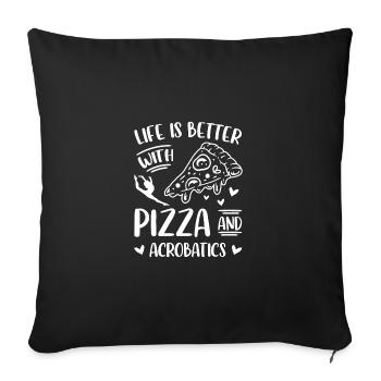 Life Is Better Upside Down Acrobatics Acrobat Gymn - Sofakissenbezug 45 x 45 cm - Schwarz - Vorne