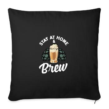 Stay At Home And Brew Homebrewing Brewery Brew Bee - Sofakissenbezug 45 x 45 cm - Schwarz - Vorne