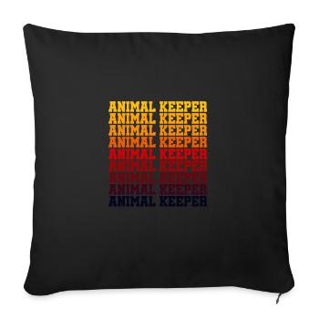 Retro Graphic Animal Keeper Zoo Keeper Animal Love - Sofakissenbezug 45 x 45 cm - Schwarz - Vorne