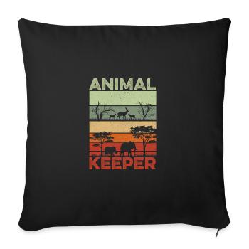 Retro Graphic Animal Keeper Zoo Keeper Animal Love - Sofakissenbezug 45 x 45 cm - Schwarz - Vorne