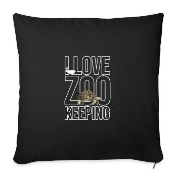 I Love Zoo Keeping Animal Lover Animal Keeper Zool - Sofakissenbezug 45 x 45 cm - Schwarz - Vorne