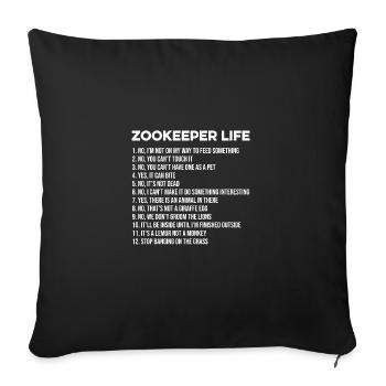Life Of A Zoo Keeper Animal Lover Zoologist Animal - Sofakissenbezug 45 x 45 cm - Schwarz - Vorne