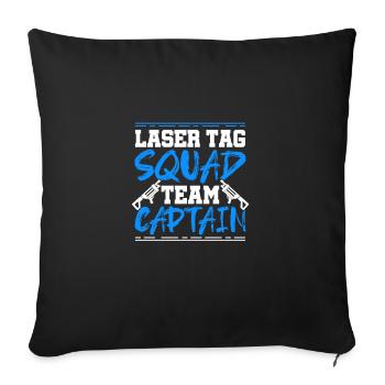 Lasertag Squad Team Captain Lasergame Lasertag Pla - Sofakissenbezug 45 x 45 cm - Schwarz - Vorne