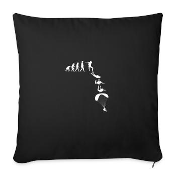 Evolution Graphic Paragliding Paraglider Skydiver - Sofakissenbezug 45 x 45 cm - Schwarz - Vorne