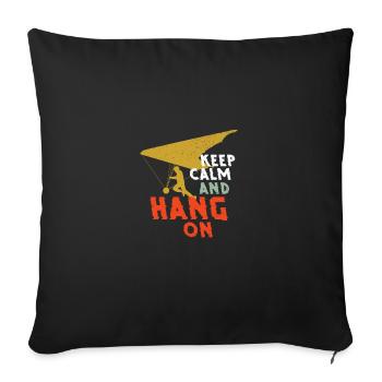 Keep Calm And Hang On Parachute Paragliding Paragl - Sofakissenbezug 45 x 45 cm - Schwarz - Vorne