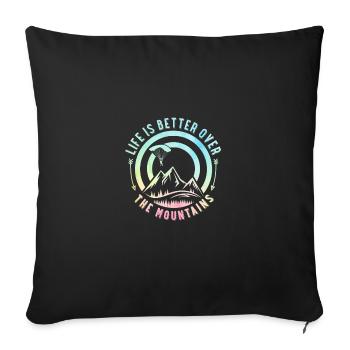 Life Is Better Over The Mountains Paragliding Para - Sofakissenbezug 45 x 45 cm - Schwarz - Vorne