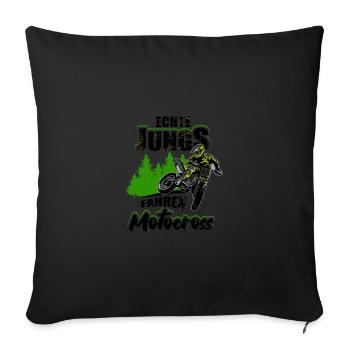 Echte Jungs Fahren Motocross Motorradfahrer Enduro - Sofakissenbezug 45 x 45 cm - Schwarz - Vorne