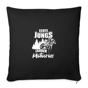 Echte Jungs Fahren Motocross Motorradfahrer Enduro - Sofakissenbezug 45 x 45 cm - Schwarz - Vorne
