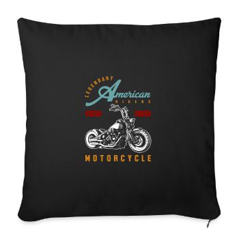 Legendary American Riders Ride Live Motorcycle Rid - Sofakissenbezug 45 x 45 cm - Schwarz - Vorne