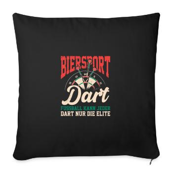 Biersport Dart Fußball Kann Jeder Dart Nur Die Eli - Sofakissenbezug 45 x 45 cm - Schwarz - Vorne
