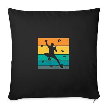 Retro Graphic Climbing Bouldering Rock Climber Mou - Sofa pillowcase 17,3'' x 17,3'' (45 x 45 cm) - black - Front