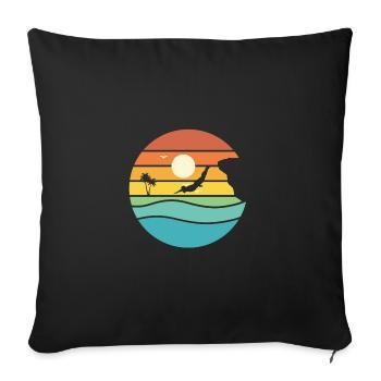 Retro Graphic Cliff Diver Cliff Diving Tombstoning - Sofa pillowcase 17,3'' x 17,3'' (45 x 45 cm) - black - Front