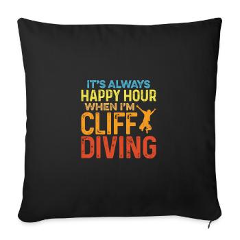 It's Always Happy Hour When I'm Cliff Diving Tombs - Sofa pillowcase 17,3'' x 17,3'' (45 x 45 cm) - black - Front