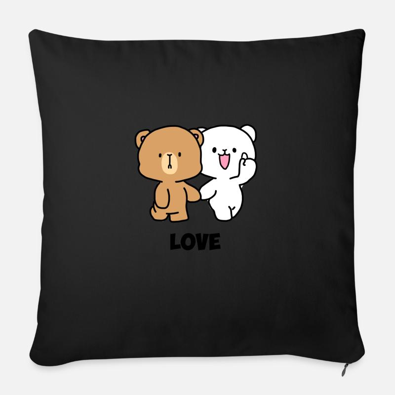Milch & Mokka Wandern - Sofakissenbezug 45 x 45 cm - Schwarz