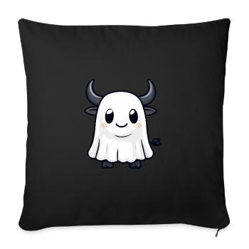 Bull Halloween Funny Ghost - Sofa pillowcase 17,3'' x 17,3'' (45 x 45 cm) - black - Front