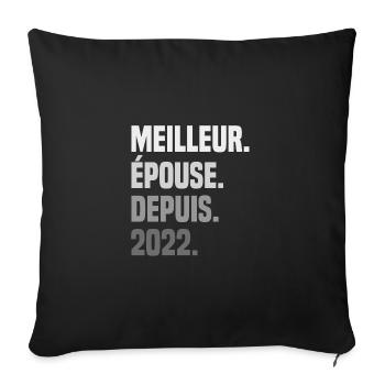 Meilleure épouse depuis 2022 - Housse de coussin décorative 45 x 45 cm - noir - Devant