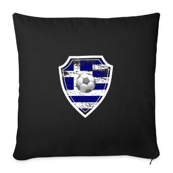 Greece play football for the World Cup - Sofa pillowcase 17,3'' x 17,3'' (45 x 45 cm) - black - Front