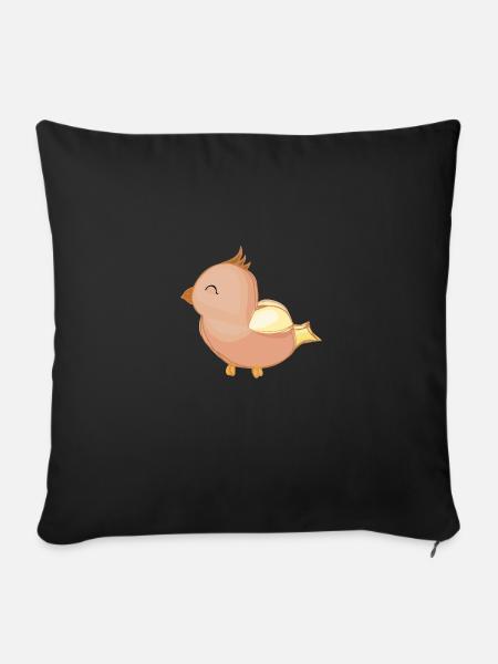 Vögelchen Vogel - Sofakissenbezug 45 x 45 cm - Schwarz