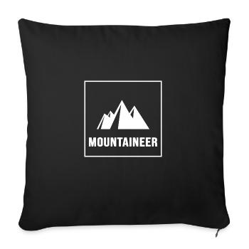 Alpinist climbing "Mountaineer" climbing rope alpine - Sofa pillowcase 17,3'' x 17,3'' (45 x 45 cm) - black - Front