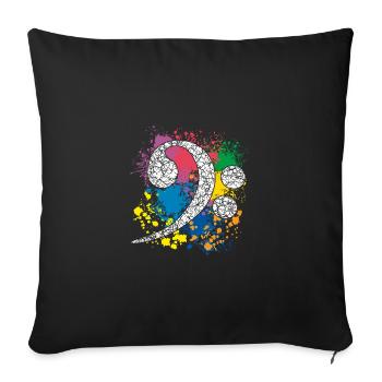 Bass wrench on splashes of color - Sofa pillowcase 17,3'' x 17,3'' (45 x 45 cm) - black - Front