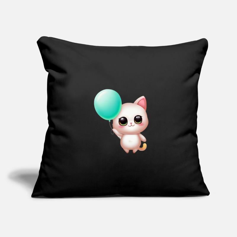 Chat avec ballon Housse de coussin décorative 45 x 45 cm