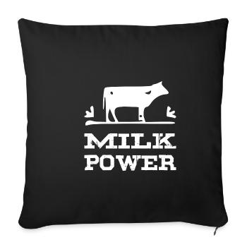Milk Power white - Sofa pillowcase 17,3'' x 17,3'' (45 x 45 cm) - black - Front