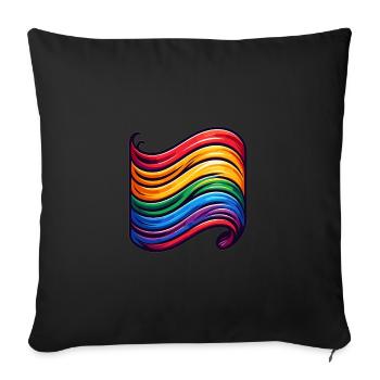Flag of Diversity - Sofa pillowcase 17,3'' x 17,3'' (45 x 45 cm) - black - Front