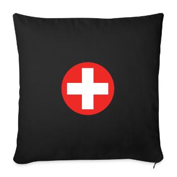 Switzerland - Sofa pillowcase 17,3'' x 17,3'' (45 x 45 cm) - black - Front