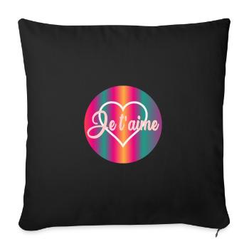 HEART I LOVE YOU - Sofa pillowcase 17,3'' x 17,3'' (45 x 45 cm) - black - Front