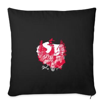 Poland Polish Eagle Flag - Sofa pillowcase 17,3'' x 17,3'' (45 x 45 cm) - black - Front