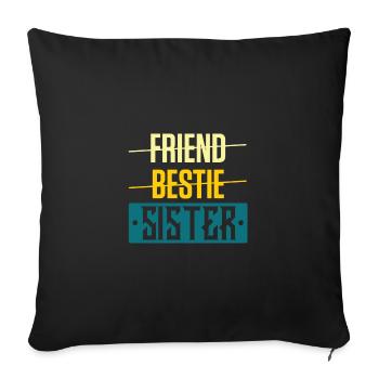 Petite amie Soeur - Housse de coussin décorative 45 x 45 cm - noir - Devant