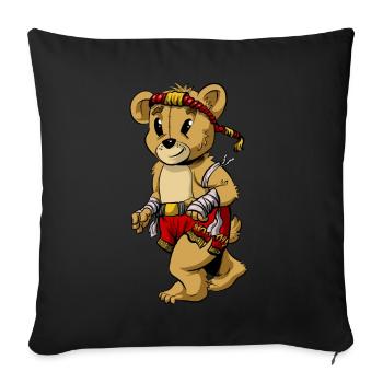 Muay Thai mascot - Sofa pillowcase 17,3'' x 17,3'' (45 x 45 cm) - black - Front