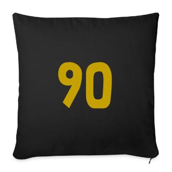 90. 90 YEARS. 90TH ANNIVERSARY. 90TH ANNIVERSARY. - Sofa pillowcase 17,3'' x 17,3'' (45 x 45 cm) - black - Front