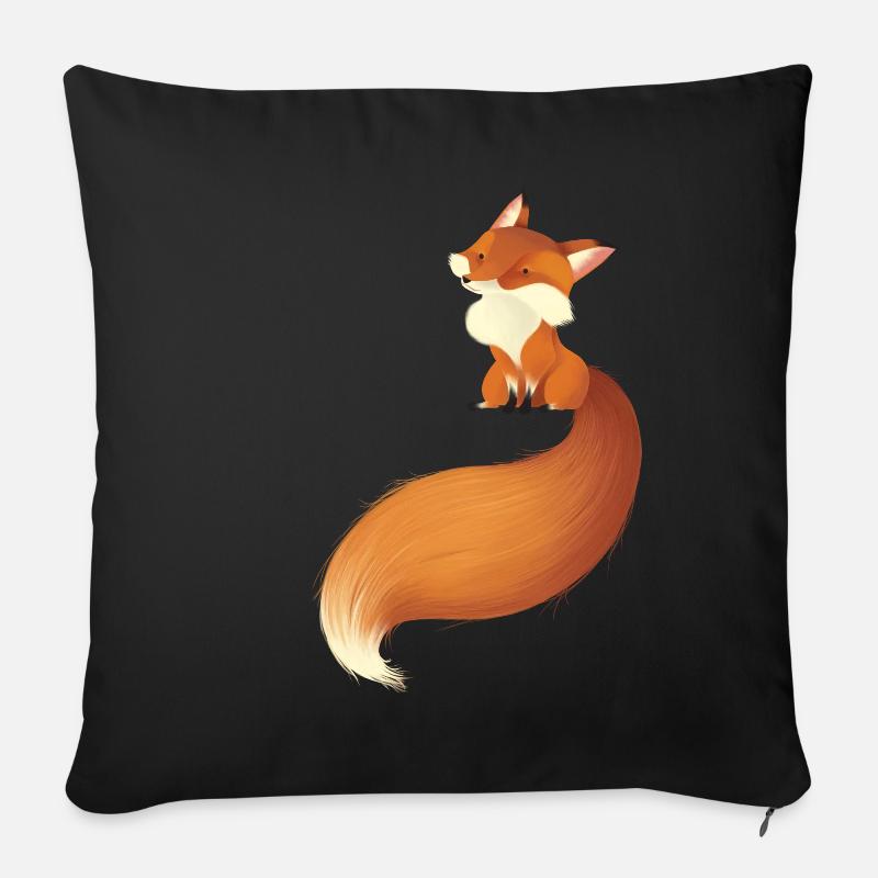 Fuchs - Sofakissenbezug 45 x 45 cm - Schwarz