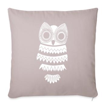 White owl - Sofa pillowcase 17,3'' x 17,3'' (45 x 45 cm) - light taupe - Front