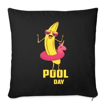 Cool Pool Banana - Sofa pillowcase 17,3'' x 17,3'' (45 x 45 cm) - black - Front