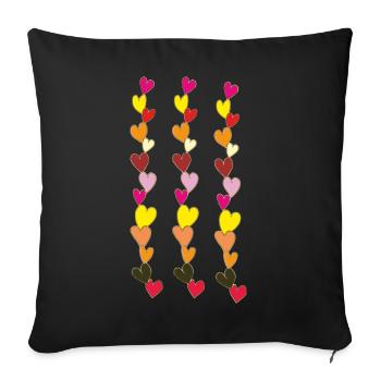 Heart Necklaces Multicolored 2 - Sofa pillowcase 17,3'' x 17,3'' (45 x 45 cm) - black - Front