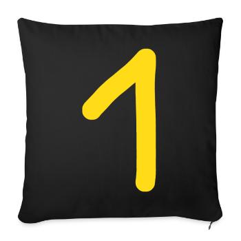 1 Number One Number Birthday - Sofa pillowcase 17,3'' x 17,3'' (45 x 45 cm) - black - Front